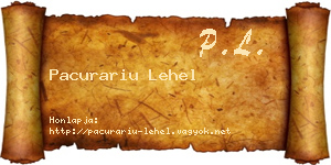 Pacurariu Lehel névjegykártya